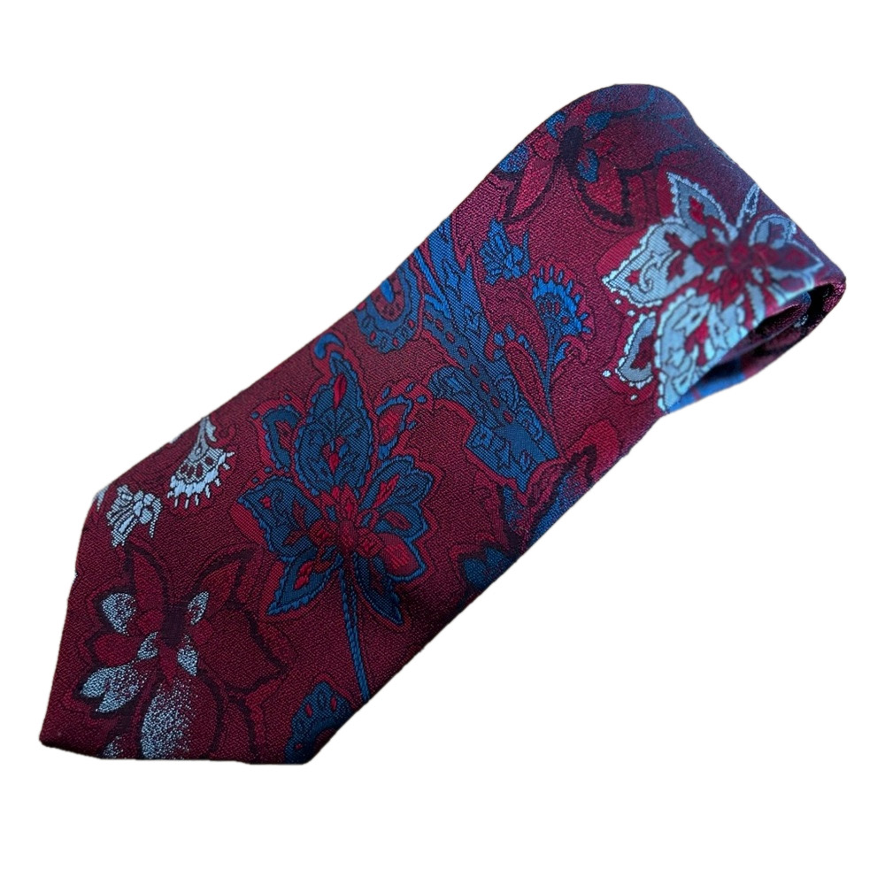Oscar de la Renta VTG Men's Tie Multicolor Abstract Polyester/Silk Necktie